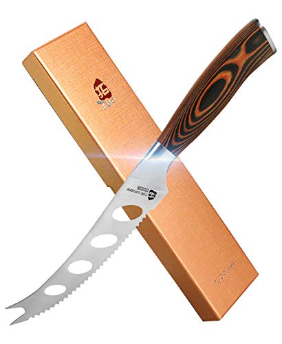 TUO Cheese Knife  Tomato Knife Serrated Knife 55 German knife MutilUse Pakkawood Handle Gift Box Fiery Phoenix Series