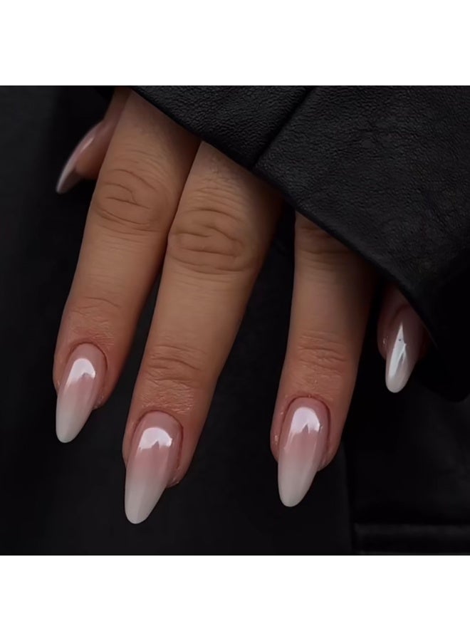 24 pieces of gradient color wearable nails, the style is versatile, removable, does not damage the nails, suitable for girls' finished nails - Image 4