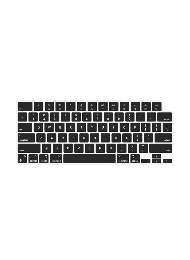 O Ozone Macbook Keyboard Cover Skin for MacBook Pro 14 Inch 16 inch Keyboard skin 2021 Compatible with A2442 A2485 US English Layout Black  - Image 1