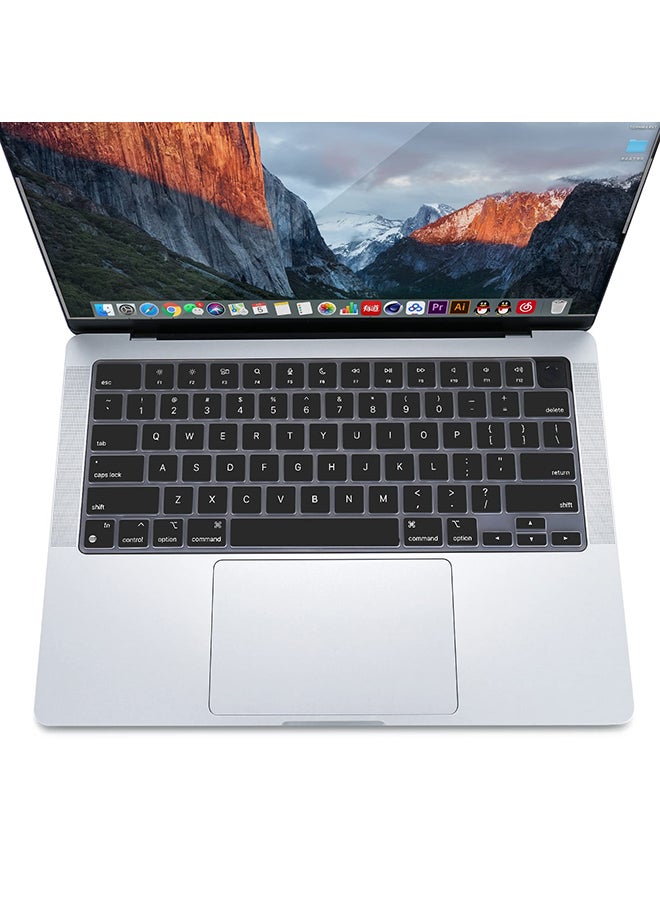 O Ozone Macbook Keyboard Cover Skin for MacBook Pro 14 Inch 16 inch Keyboard skin 2021 Compatible with A2442 A2485 US English Layout Black  - Image 2