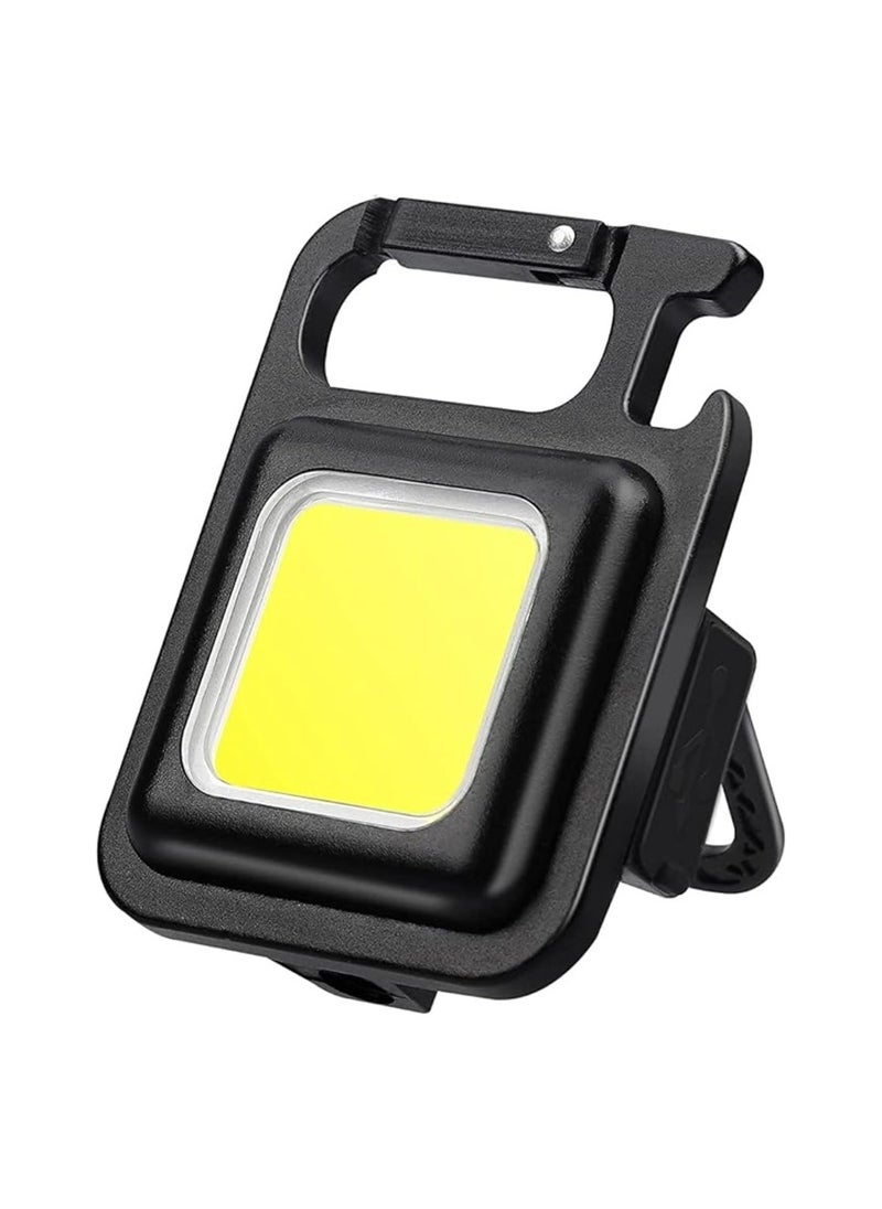 Generic - Multifunction Keychain Led Light with Bottle Opener, Magnetic Base and Folding Bracket Mini Cob 500 lumens Rechargeable Multifunctional Keychain Emergency Light Keychain - Image 1