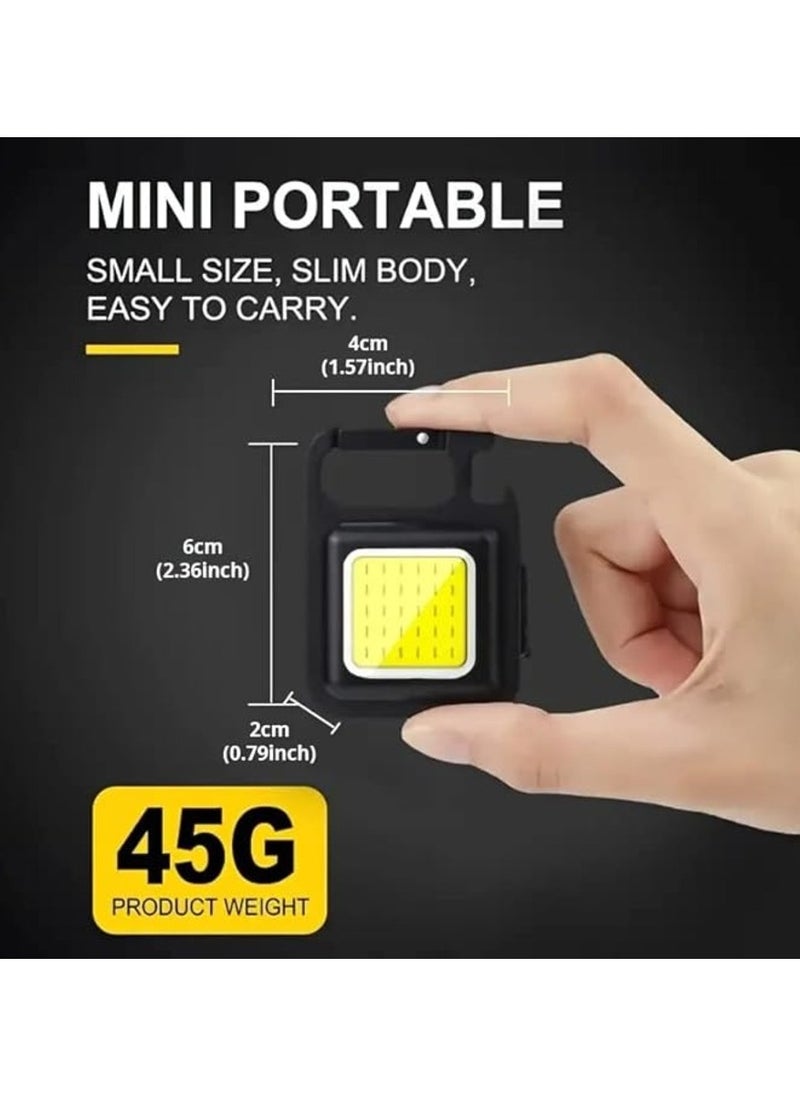 Generic - Multifunction Keychain Led Light with Bottle Opener, Magnetic Base and Folding Bracket Mini Cob 500 lumens Rechargeable Multifunctional Keychain Emergency Light Keychain - Image 1