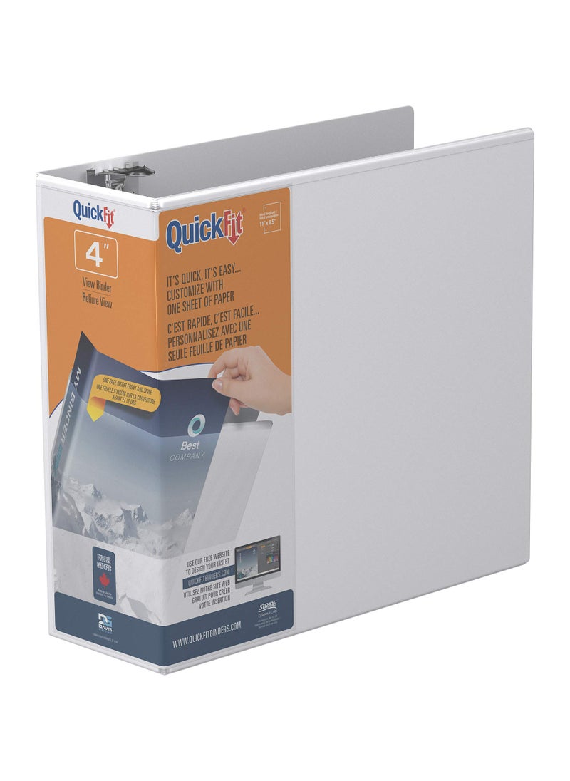 QuickFit QuickFit Quick Fit D-Ring View Binders (Stride), White, 4 Inch (87060)  - Image 1