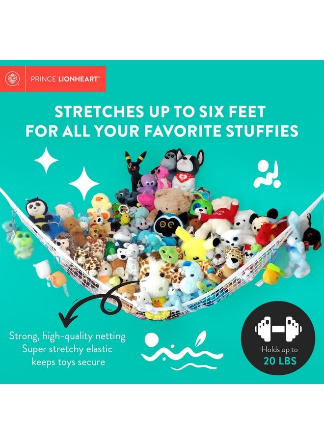 Prince Lionheart Jumbo Hammock For Stuffed Animals - Large Toy Hammock Storage For Toys And Stuffed Animals Net Ideal For Corners, Storage For Stuffies, Plushies, Squishmallows, And More  - Image 2