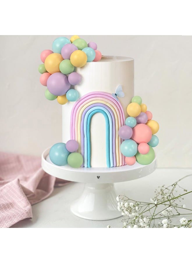 RASSLISA 32 PCS Ball Cake Picks Colorful Ball Shaped Cake Topper Pearl Balls Cupcake Cake Insert Topper for Birthday Party Wedding Decoration Supplies (Pink Yellow Blue Purple Green) - Image 5