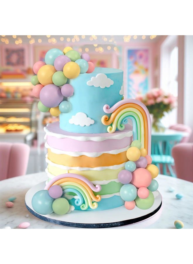 RASSLISA 32 PCS Ball Cake Picks Colorful Ball Shaped Cake Topper Pearl Balls Cupcake Cake Insert Topper for Birthday Party Wedding Decoration Supplies (Pink Yellow Blue Purple Green) - Image 4