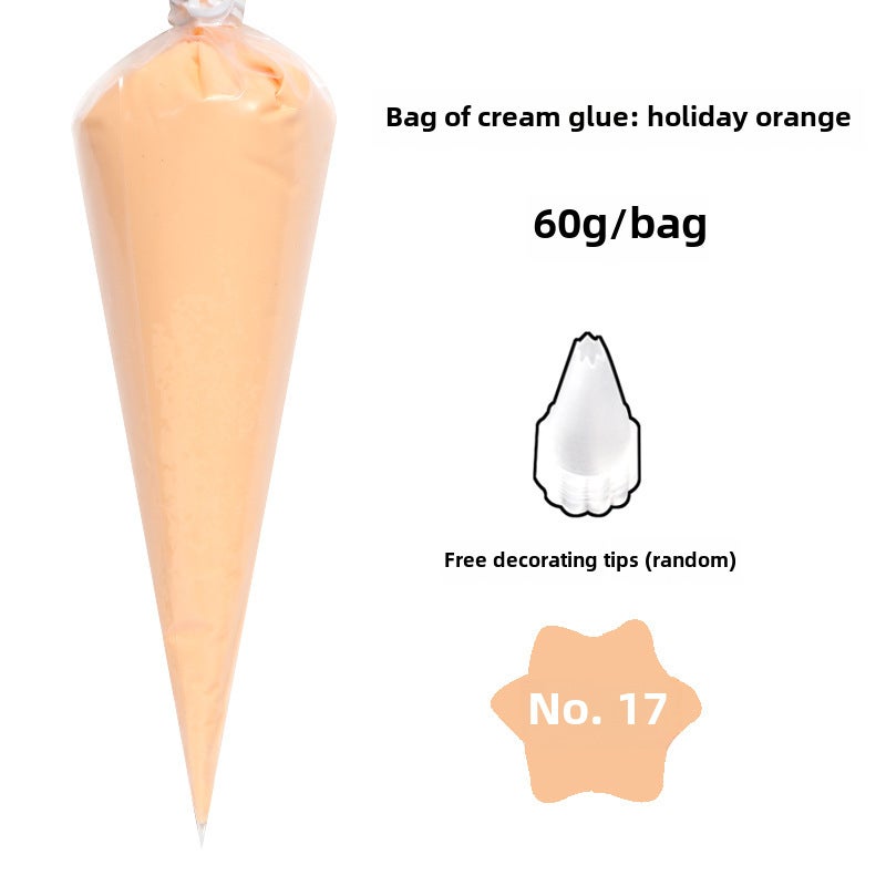 Generic DIY Craft Phone Case Kit with Faux Cream Glue Holiday Orange 