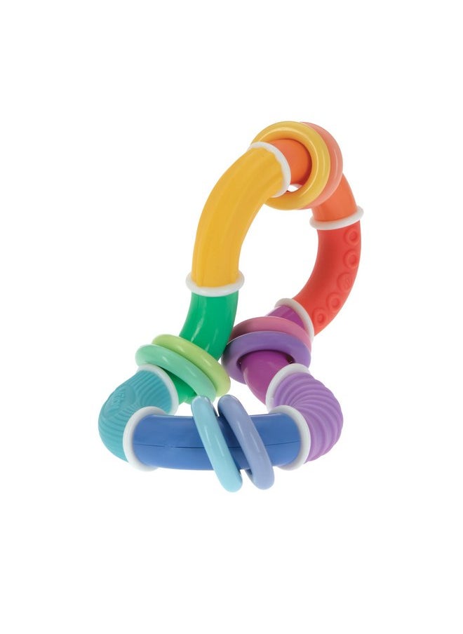Nuby Twist-a-Ring Rattle Teether Toy for Babies - Toy for Baby Teething Relief - 6+ Months