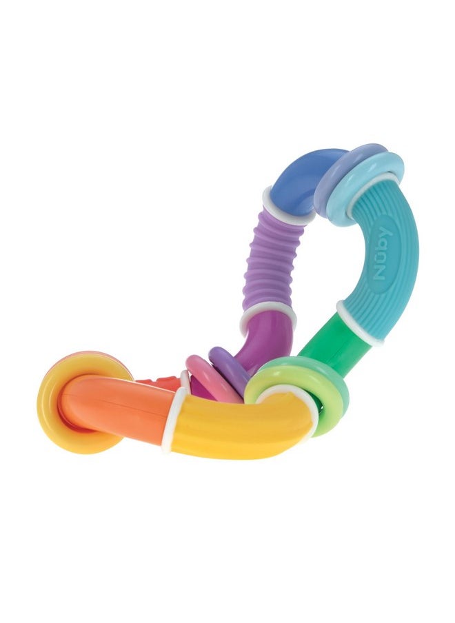 Nuby Twist-a-Ring Rattle Teether Toy for Babies - Toy for Baby Teething Relief - 6+ Months