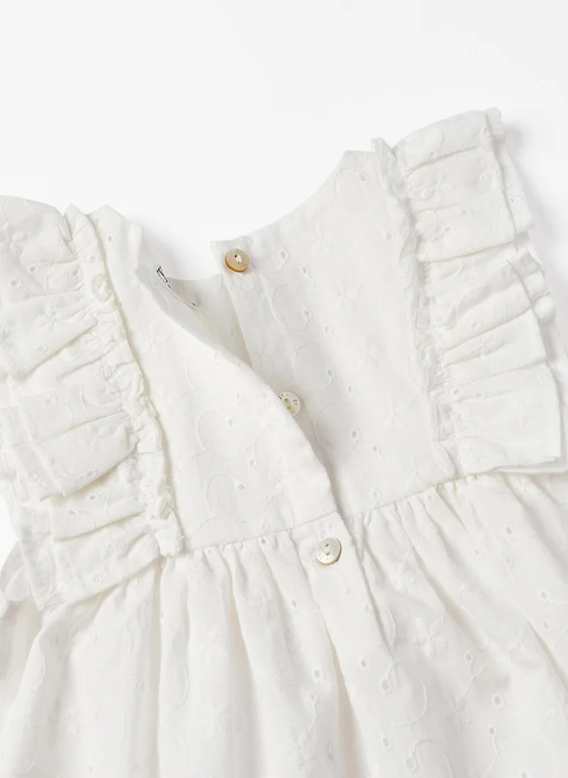 Zippy Cotton Dress + Bloomers with English Embroidery for Baby Girls