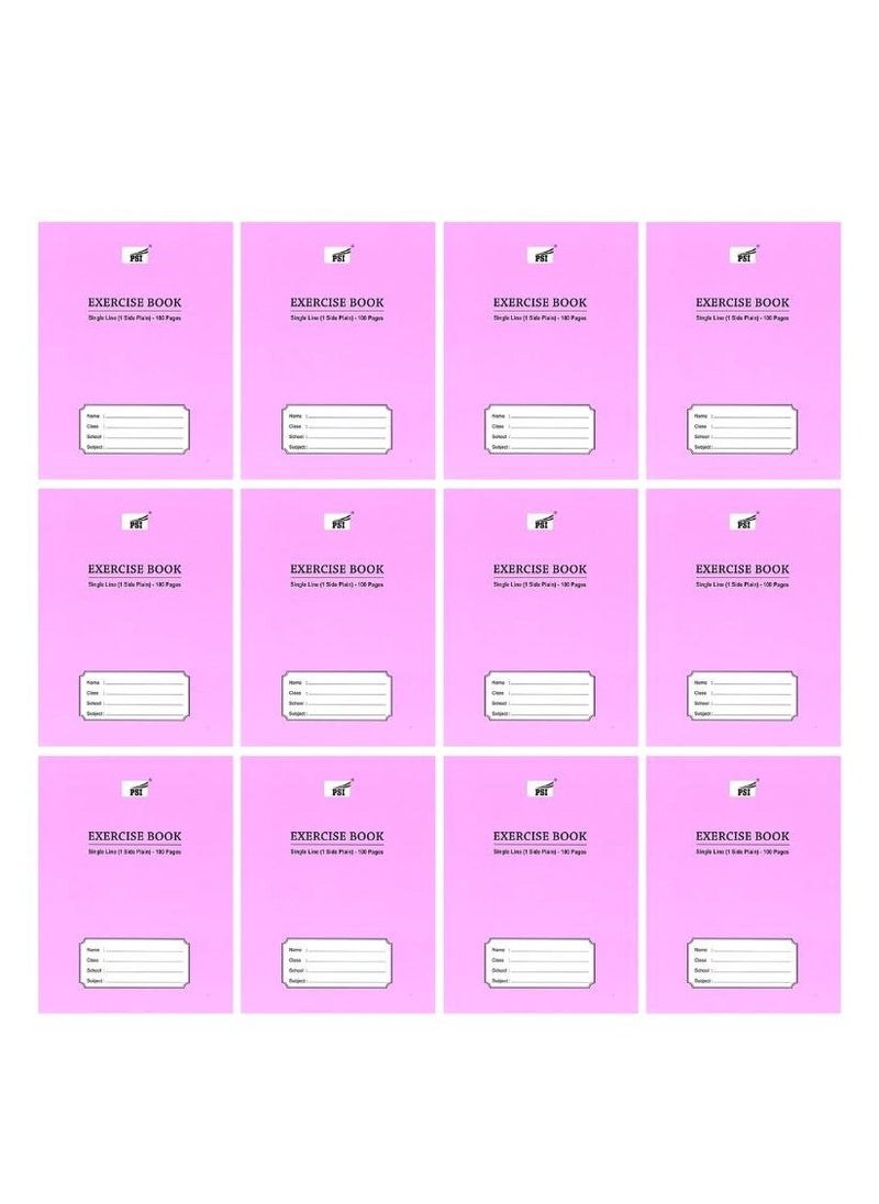 Psi 12-Piece Single Line Exercise Notebook With One Side Plain 100 Pages  - Image 2