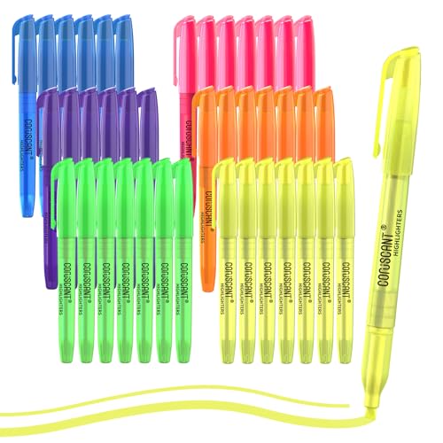 coruscant Highlighter - 36 pack color highlighter, color transparent visible fluorescent pen shell, wide chisel point mark, fluorescent pen, school, office - Image 1