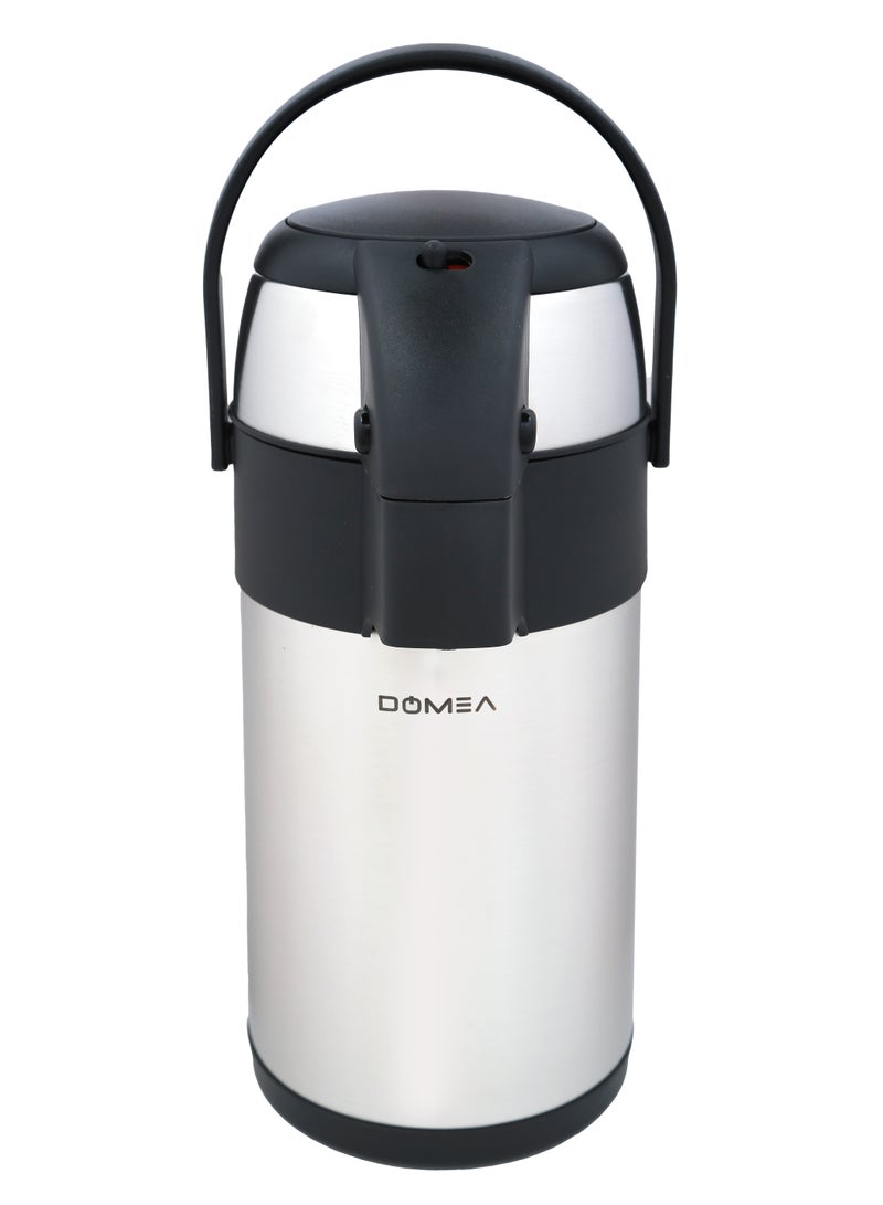 DOMEA Airpot Flask With Insulated Pump Action | Stainless Steel Leak Proof Thermal Flask| Hot And Cold Drink Dispenser | Perfect For Tea & Coffee | Portable, Keep 12 Hours Heat & 24 Hour Cold - Image 1