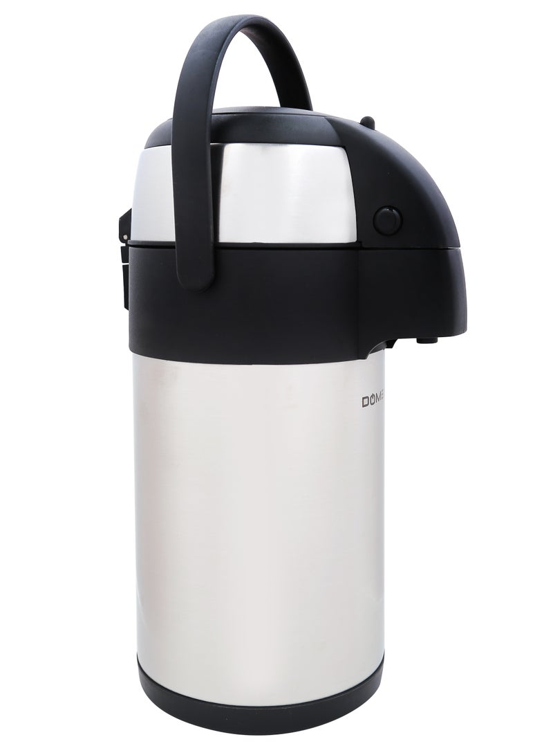 DOMEA Airpot Flask With Insulated Pump Action | Stainless Steel Leak Proof Thermal Flask| Hot And Cold Drink Dispenser | Perfect For Tea & Coffee | Portable, Keep 12 Hours Heat & 24 Hour Cold - Image 4