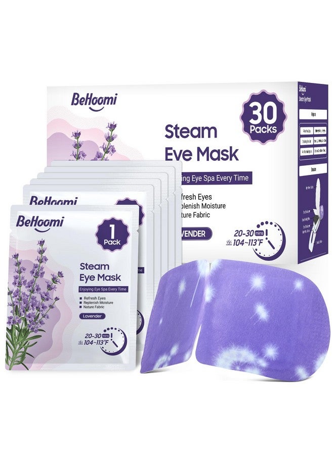 BeHoomi Steam Eye Mask Heated Eye Mask Warm Compress For Eyes Disposable Self Heating Moist Heat Eye Masks Sleep Mask For For Home Office Travel Stocking Stuffers (Lavender 30 Packs)  - Image 1