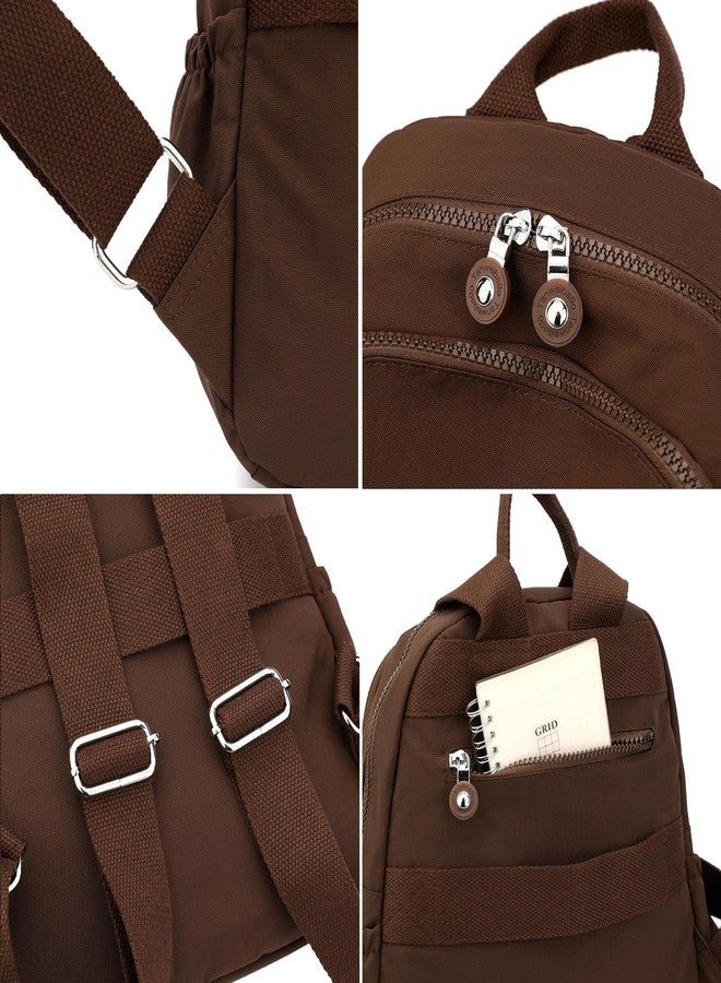 Tanweibago Mini Nylon Women Backpacks,11L Small Ladies backpacks Casual Lightweight Women Shopping Travel Daypack, Brown, One Size, Backpack - Image 4