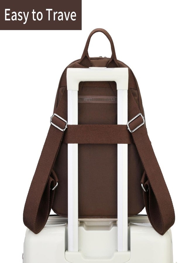 Tanweibago Mini Nylon Women Backpacks,11L Small Ladies backpacks Casual Lightweight Women Shopping Travel Daypack, Brown, One Size, Backpack - Image 5
