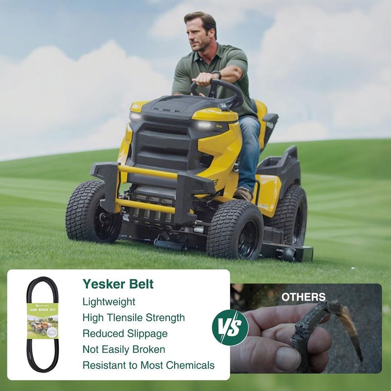 يسكر حزام تشغيل Yesker 954-04219 لجزازة العشب Cub Cadet مقاس 46 بوصة، طول حزام سطح السفينة 103.35 بوصة لجزازات العشب Craftsman Cub Cadet MTD Troy-Bilt Lawn Tractor Mowers، حبل أراميد متين بديل عن 754-04219 95404219 - Image 5