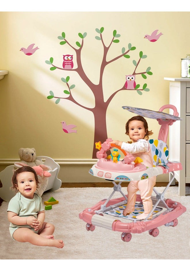 Generic - 4 in 1 Baby Walker,Baby Walker Stroller,Baby Walker for Learning to Walk,Adjustable Height Baby Push Walker Learn to Walk ,with Activities and Electronic Games,Baby Walker with Wheels Portable,Early Education Foldable Baby Walker with Music for for Babies 6-18 Months Boys and Girls - Image 1