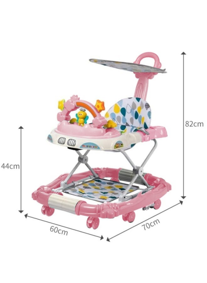 Generic - 4 in 1 Baby Walker,Baby Walker Stroller,Baby Walker for Learning to Walk,Adjustable Height Baby Push Walker Learn to Walk ,with Activities and Electronic Games,Baby Walker with Wheels Portable,Early Education Foldable Baby Walker with Music for for Babies 6-18 Months Boys and Girls - Image 1