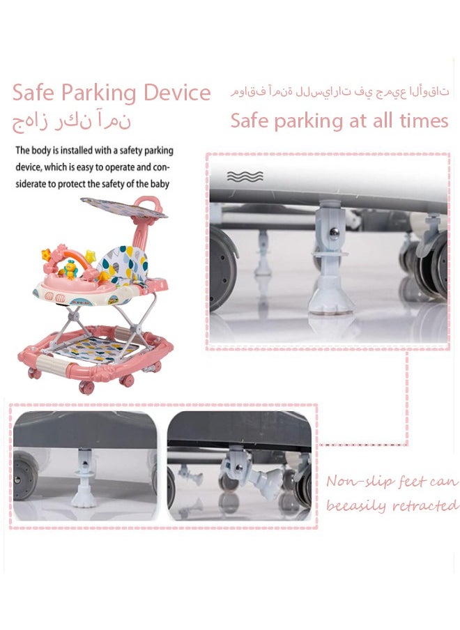 Generic - 4 in 1 Baby Walker,Baby Walker Stroller,Baby Walker for Learning to Walk,Adjustable Height Baby Push Walker Learn to Walk ,with Activities and Electronic Games,Baby Walker with Wheels Portable,Early Education Foldable Baby Walker with Music for for Babies 6-18 Months Boys and Girls - Image 1