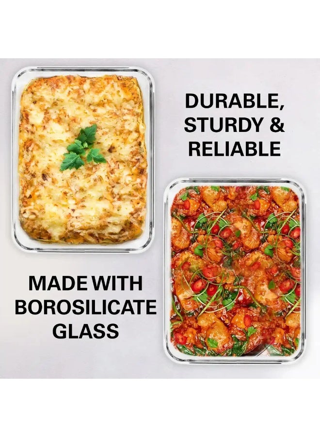 Toshionics Set of 2 Glass Food Containers with Airtight Lids – 1000 ml Each - Image 2