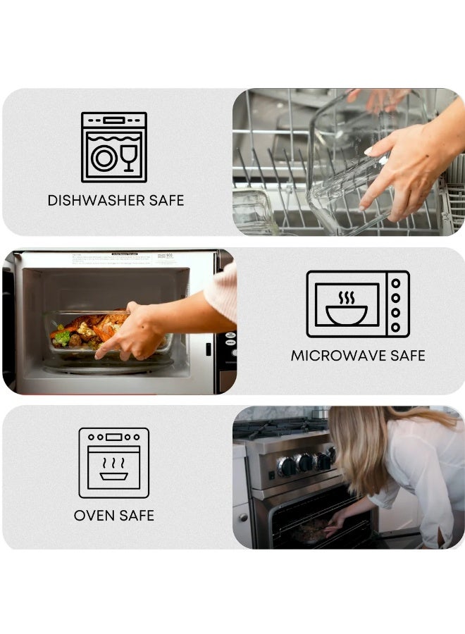 Toshionics Set of 2 Glass Food Containers with Airtight Lids – 1000 ml Each - Image 5