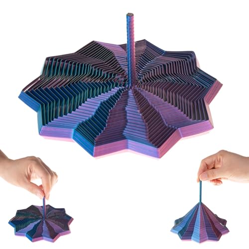 BharatBazaar Fidget Toy, 3D Printed Hexagon Silk Stress Relief Toys for Adults Blue Purple Design, Fidget Toy with Smooth Gliding Motion, Anxiety Relief Gadgets, Medium Size - Image 1