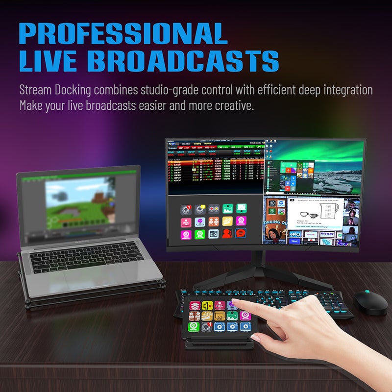 محكم ستديو ستريم ديك الموحد، بـ 15 مفاتيير ماكرو، لـ OBS Twitch YouTube، متوافق مع أجهزة الكمبيوتر الشخصي والماك، وحدة تحكم مخصصة، لمحرر الصور والفيديوهات البث المباشر - Image 2