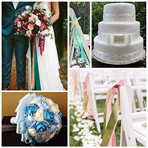 David accessories Double Face Satin Ribbon 20 Yards for Party Wedding Home Decoration Handmade Craft (2" Wide, 810 Ivory) - Image 2