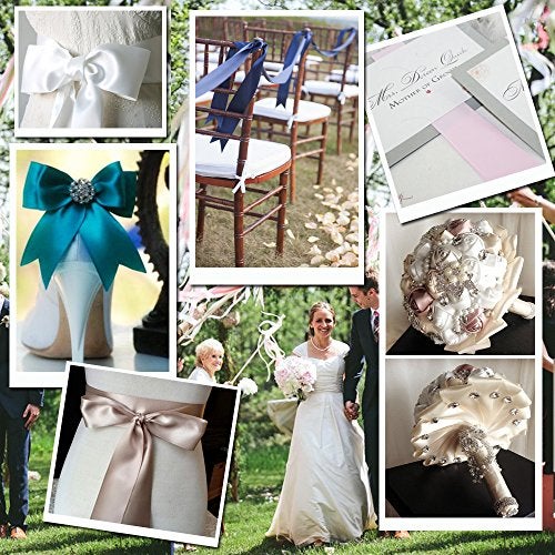 David accessories Double Face Satin Ribbon 20 Yards for Party Wedding Home Decoration Handmade Craft (2" Wide, 810 Ivory) - Image 3