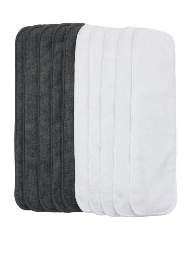 Asenappy Microfiber Inserts for Cloth Diapers (10pcs-White&Grey Inserts) - Image 1