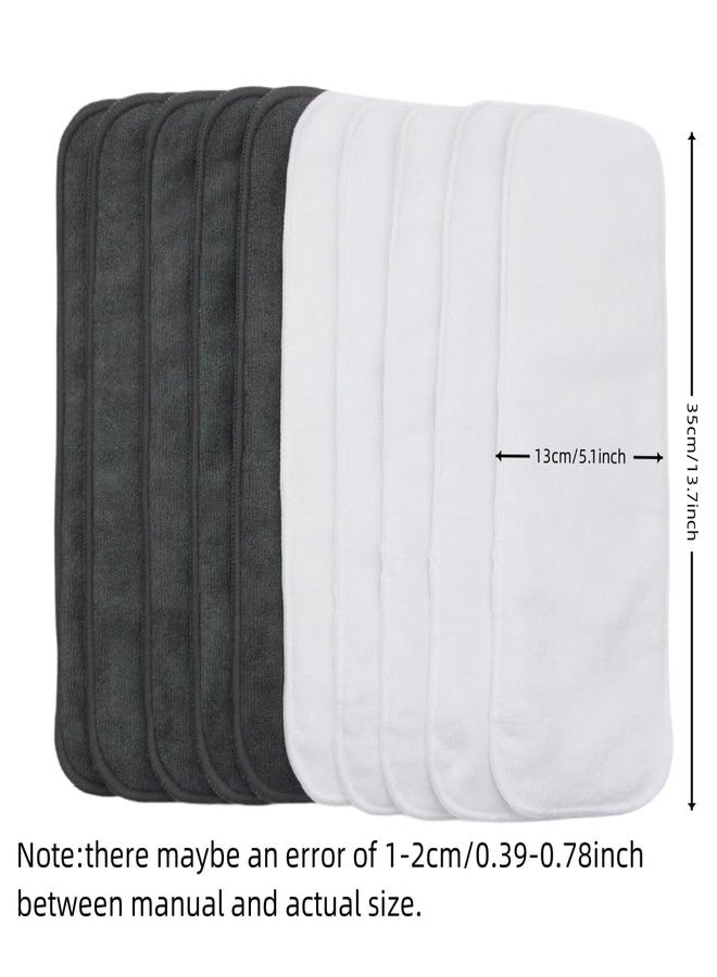 Asenappy Microfiber Inserts for Cloth Diapers (10pcs-White&Grey Inserts) - Image 3
