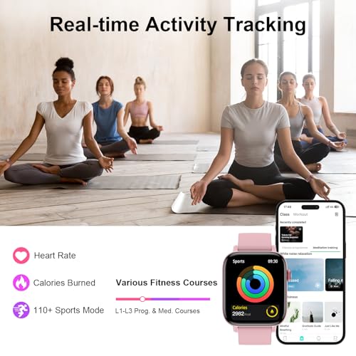 FTTMWTAG Smart Watch for Android iPhone-Call Receive/Dial/Read Message/AI Control-1.9" HD Screen-IP67 Waterproof Fitness Smartwatch-Blood Pressure/Heart Rate/SpO2/Sleep Monitor (Light Pink) - Image 5