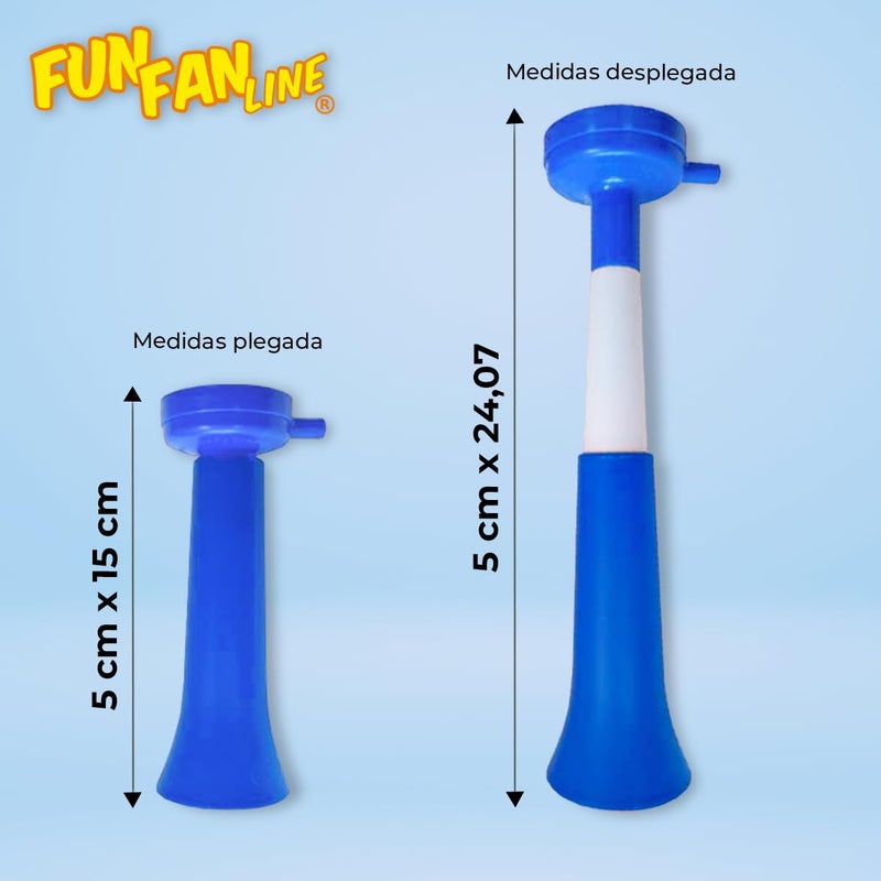 Generic FUN FAN LINE - Pack x3 Plastic Trumpets/Vuvuzela stadium horn for soccer and sports events. Soccer fan trumpet. Noisy air horn for cheerleading and animation. (Greece)  - Image 2