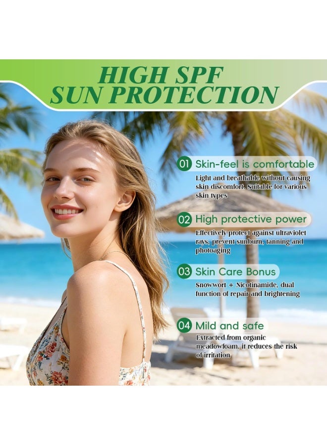 BIOAQUA 50g Centella Asiatice Moisturizing Sunscreen SPF 50 with Nicotinamide Korean Moisturizing Sunscreen Nourishing Refreshing Centella Moisturizing Cream UV Protection Face Cream - Image 3