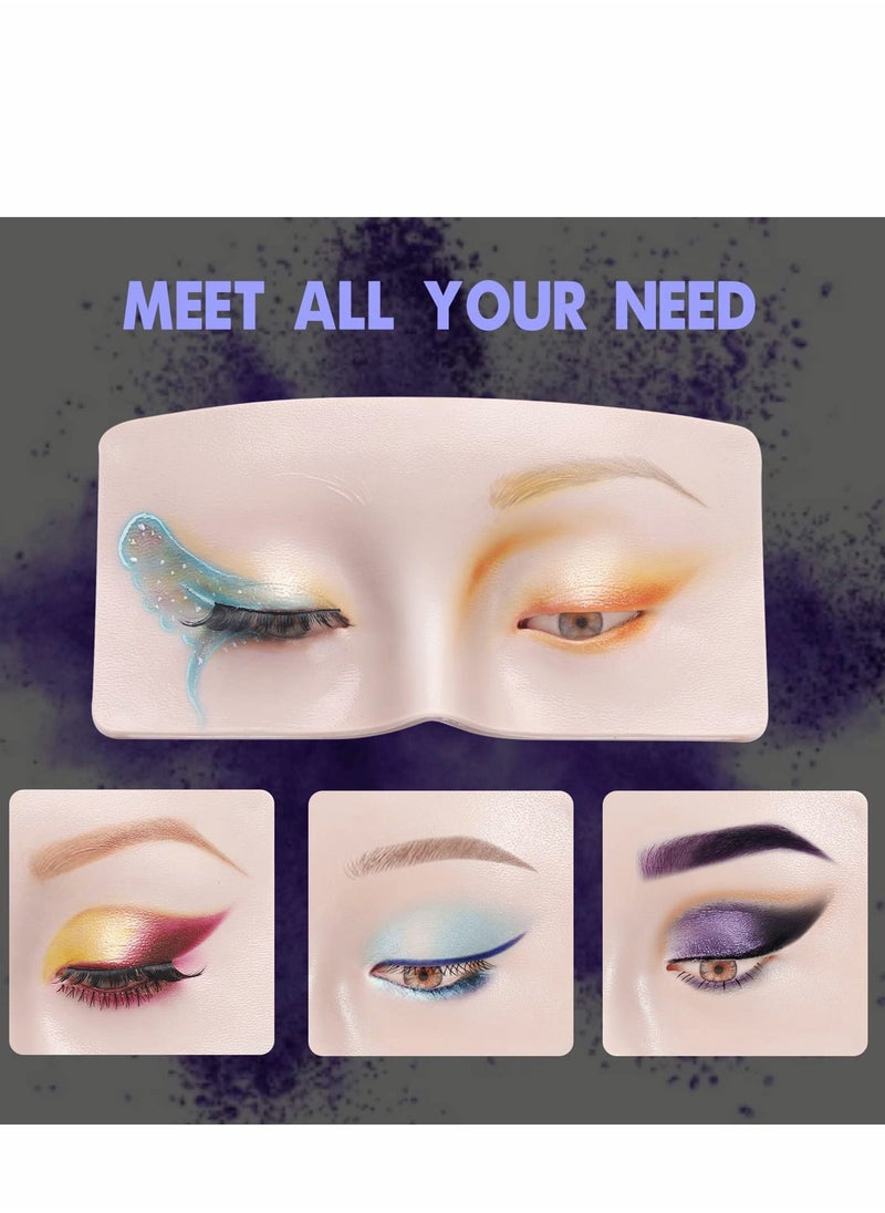 Makeup Practice Board, The Perfect Aid to Practicing Makeup, Eyes Eyelash Face, Mannequin Face Silicone Bionic Skin for Cosmetologist(1Pack, White)
