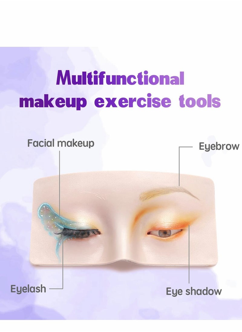 Makeup Practice Board, The Perfect Aid to Practicing Makeup, Eyes Eyelash Face, Mannequin Face Silicone Bionic Skin for Cosmetologist(1Pack, White)