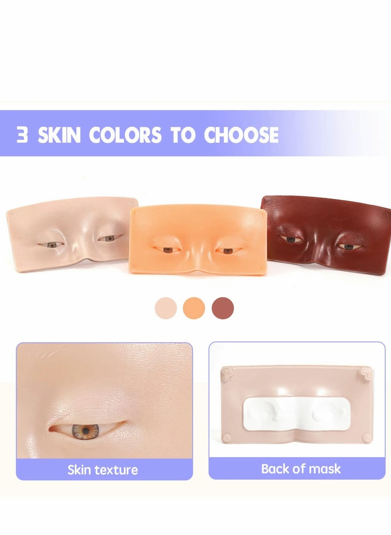 Makeup Practice Board, The Perfect Aid to Practicing Makeup, Eyes Eyelash Face, Mannequin Face Silicone Bionic Skin for Cosmetologist(1Pack, White)