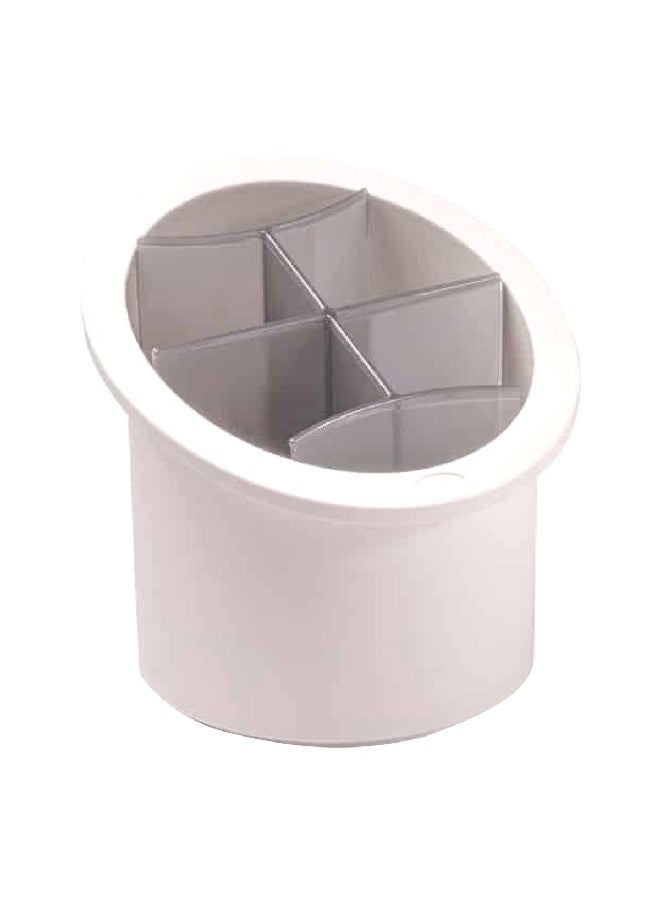 Snips BPA-Free Dishwasher Safe 6-Slot Cutlery Drainer Ivory and Grey 17 x 16.5 x 16 cm 633/90061 - Image 1