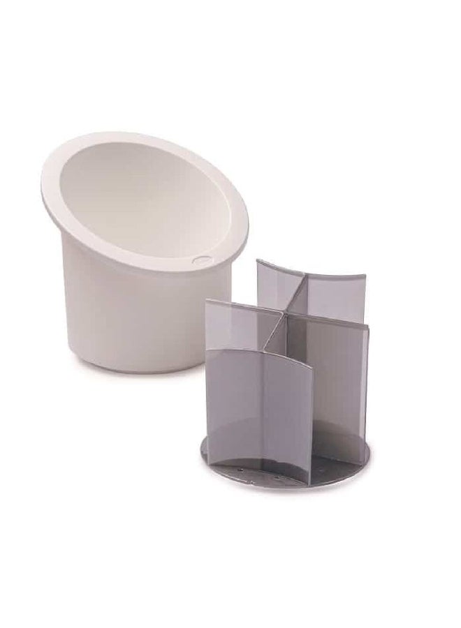 Snips BPA-Free Dishwasher Safe 6-Slot Cutlery Drainer Ivory and Grey 17 x 16.5 x 16 cm 633/90061 - Image 3