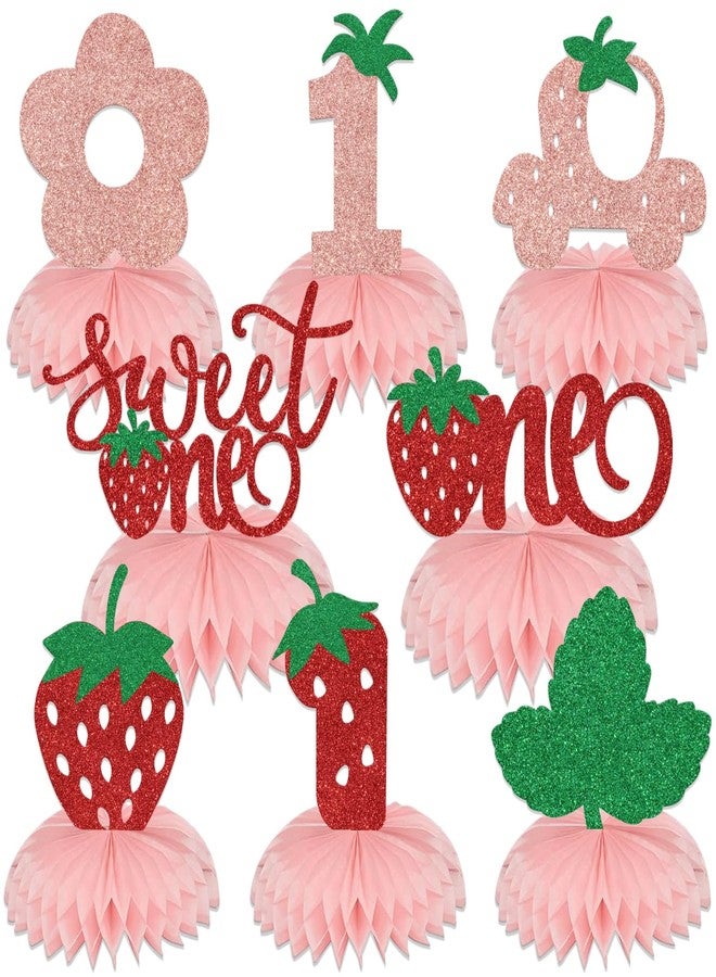 WFKLDF 8 Pcs Berry First Birthday Decor - Berry 1st Birthday Honeycomb Centerpieces - Strawberry First Birthday Decorations - Image 1