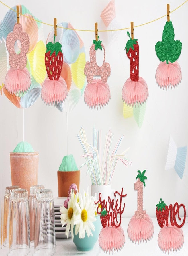 WFKLDF 8 Pcs Berry First Birthday Decor - Berry 1st Birthday Honeycomb Centerpieces - Strawberry First Birthday Decorations - Image 5