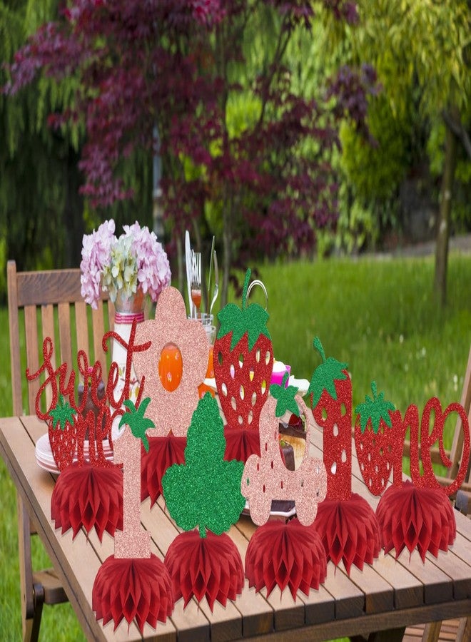 WFKLDF 8 Pcs Berry First Birthday Decor - Berry 1st Birthday Honeycomb Centerpieces - Strawberry First Birthday Decorations - Image 4