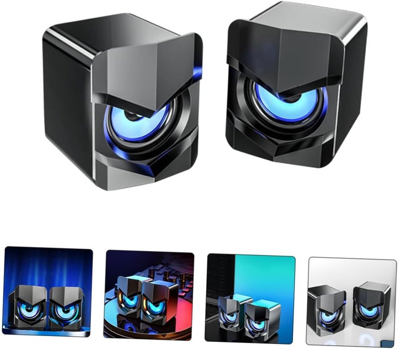 Homoyoyo Compact USB Wired Computer Speakers Mini Desktop Laptop Audio System with Bass for PC Monitor and Phone, Black, Upgrade Version, Dc5v Powered - Image 5