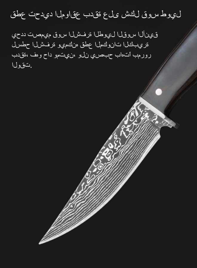 Browning Outdoor Sharp 4Cr13 Stainless Steel Boning Knife Cattle and Sheep Handle Knife Black Painted Wood Handle With Cloth Cover - Image 4