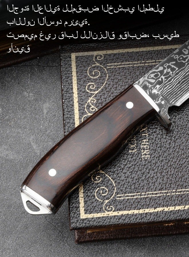 Browning Outdoor Sharp 4Cr13 Stainless Steel Boning Knife Cattle and Sheep Handle Knife Black Painted Wood Handle With Cloth Cover - Image 5