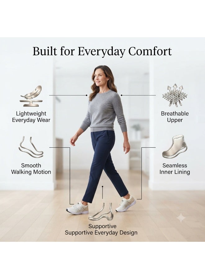 Yda fashion حذاء طبي أبيض خفيف الوزن للعظام ومرضى السكري للجنسين، بنعل هزاز ونعل داخلي قابل للإزالة - Image 3