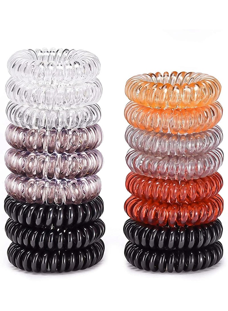 أوريتي ربطات شعر حلزونية متعددة الألوان مقاومة للماء، سلك هاتف، ربطات شعر، لفائف شعر، إكسسوارات للنساء والفتيات - Image 1