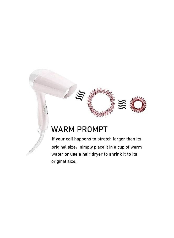 أوريتي ربطات شعر حلزونية متعددة الألوان مقاومة للماء، سلك هاتف، ربطات شعر، لفائف شعر، إكسسوارات للنساء والفتيات - Image 3